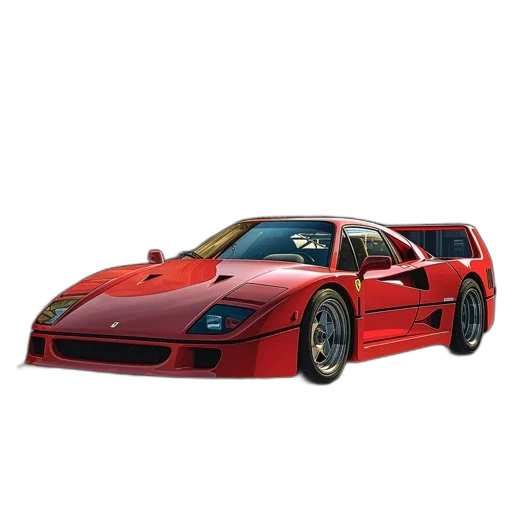 car, animal, weapon, 3d render, photorealistic, concept art, pixel art, red transparent PNG cut-out