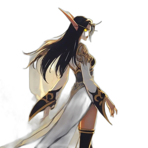 staff, dragon, dress, sword, fantasy art, concept art, pixel art, anime transparent PNG cut-out