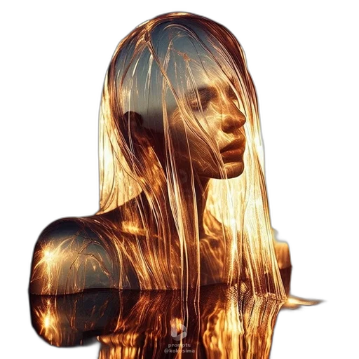 hair, mask, dress, face, concept art, fantasy art, 3d render, photorealistic transparent PNG cut-out