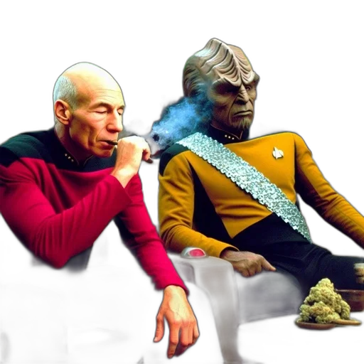 mask, concept art, outer space, underwater, two, seated, characters, one transparent PNG cut-out
