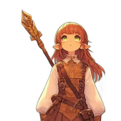 staff, sword, weapon, crown, fantasy art, concept art, pixel art, anime transparent PNG cut-out