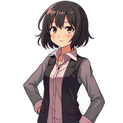 jacket, staff, dress, weapon transparent PNG cut-out