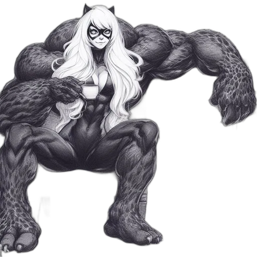 animal, creature, hair, concept art, fantasy art, comic book art, cartoon, monochrome transparent PNG cut-out