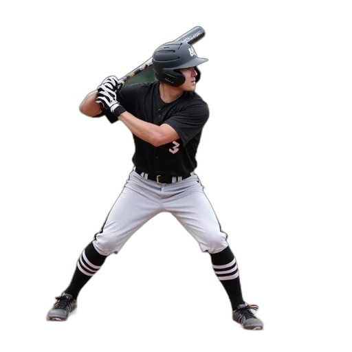 weapon, baseball, player, batting, stance, field, holding, bat transparent PNG cut-out