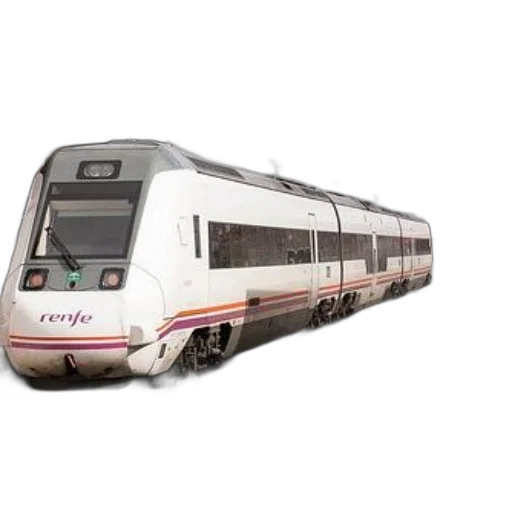 weapon, 3d render, photorealistic, white, train, word, renfe, parked transparent PNG cut-out