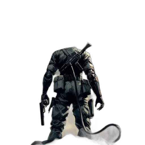 weapon, staff, robot, creature, concept art, 3d render, fantasy art, comic book art transparent PNG cut-out