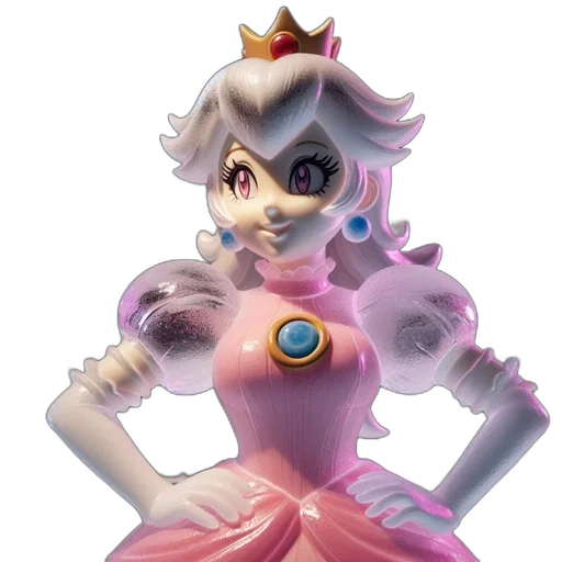 crown, 3d render, concept art, fantasy art, vaporwave, animated, female, character transparent PNG cut-out