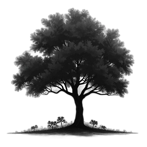 tree, crown, animal, creature, photorealistic, concept art, pencil sketch, 3d render transparent PNG cut-out