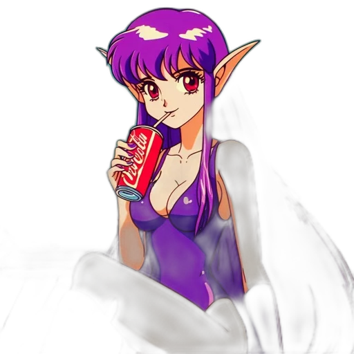 dragon, pixel art, fantasy art, vaporwave, anime, red, animated, purple-haired transparent PNG cut-out
