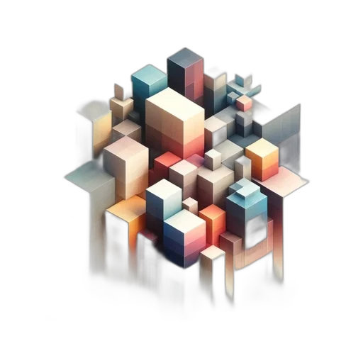 furniture, robot, building, 3d render, pixel art, concept art, colorful, pastel transparent PNG cut-out