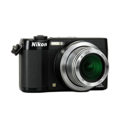 weapon, photorealistic, black, compact, digital, camera, silver, lens transparent PNG cut-out