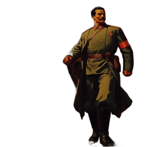 jacket, staff, concept art, pixel art, soviet, propaganda, poster, features transparent PNG cut-out