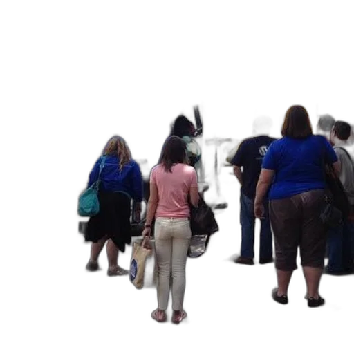 staff, umbrella, jacket, robot, 3d render, group, people, boarding transparent PNG cut-out