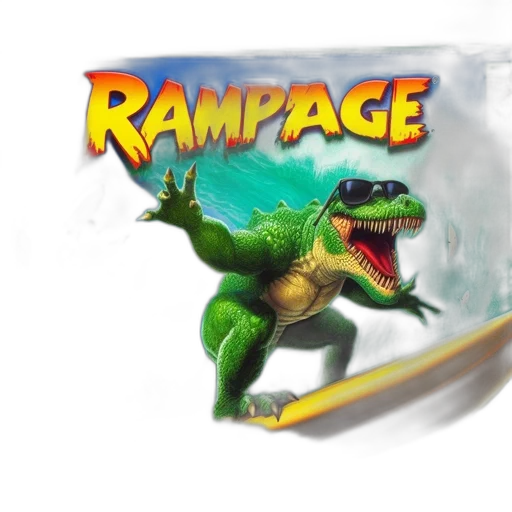 3d render, concept art, fantasy art, nintendo, game, box, labeled, rampage transparent PNG cut-out