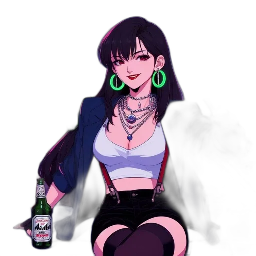 bottle, cyberpunk, anime, vaporwave, cartoon, neon lights, neon, dark transparent PNG cut-out