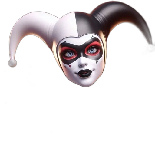 mask, face, jewelry, concept art, 3d render, fantasy art, comic book art, harlequin transparent PNG cut-out