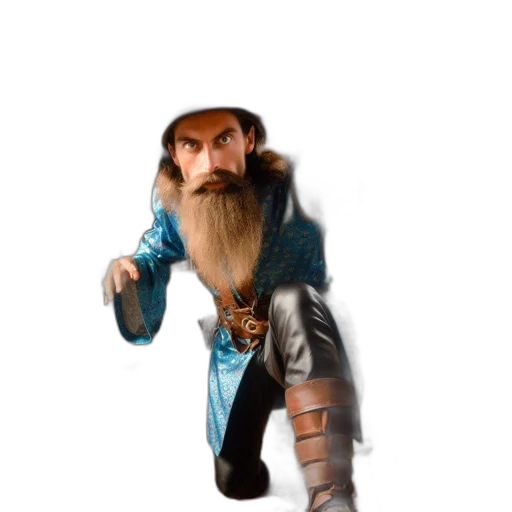 staff, hat, sword, jacket, 3d render, fantasy art, concept art, photorealistic transparent PNG cut-out