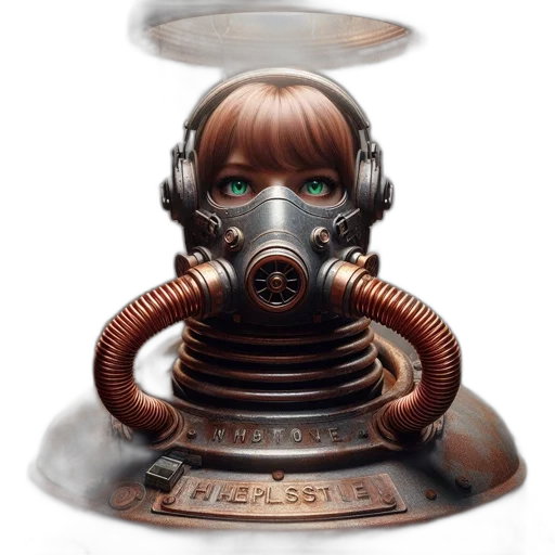 robot, mask, concept art, photorealistic, 3d render, woman, emerald, eyes transparent PNG cut-out