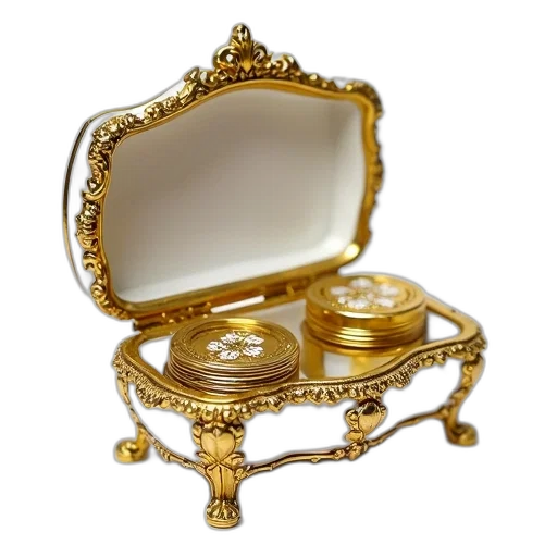 jewelry, furniture, crown, face, 3d render, small, ornate, gold transparent PNG cut-out