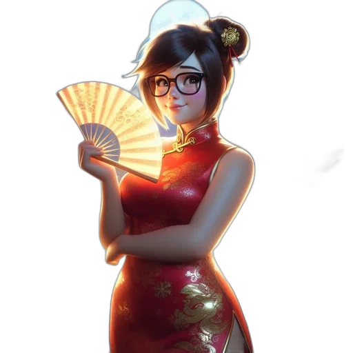 staff, dress, weapon, concept art, anime, fantasy art, 3d render, fire transparent PNG cut-out