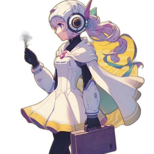 staff, robot, weapon, mask, concept art, pixel art, anime, fantasy art transparent PNG cut-out