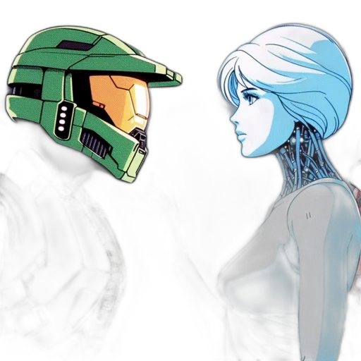 robot, concept art, comic book art, cyberpunk, fantasy art, green, blue, pastel transparent PNG cut-out
