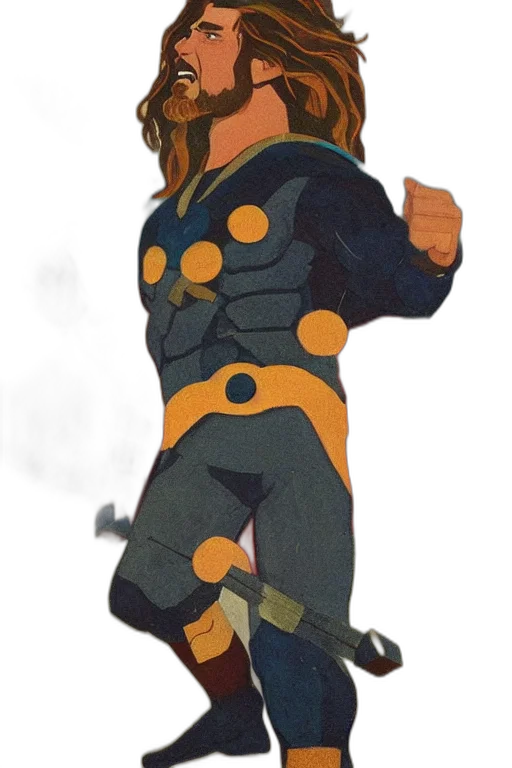 robot, weapon, staff, jacket transparent PNG cut-out