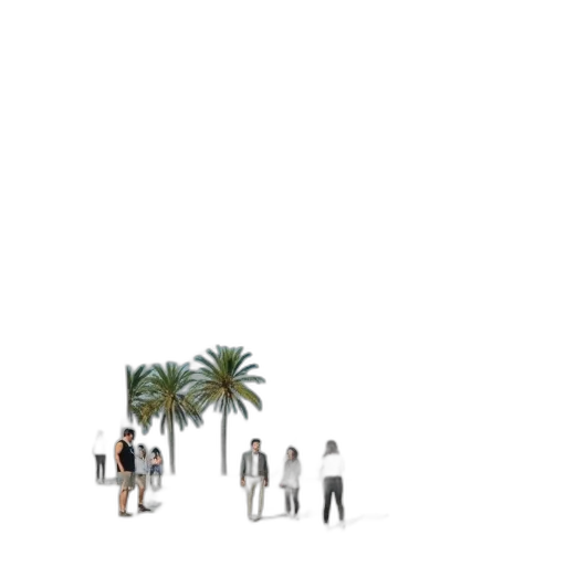 staff, umbrella, building, tree, concept art, 3d render, pixel art, photorealistic transparent PNG cut-out