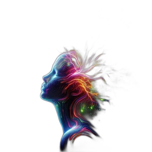 hair, face, mask, crown, vaporwave, concept art, fantasy art, cyberpunk transparent PNG cut-out