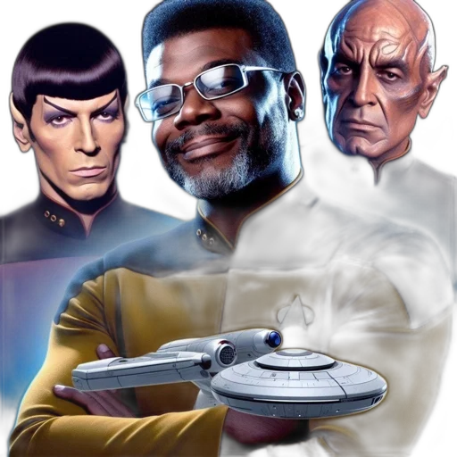 concept art, outer space, poster, featuring, main, characters, star, trek transparent PNG cut-out