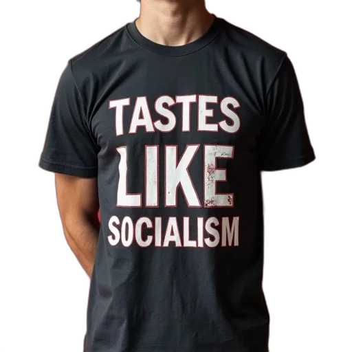 food, jacket, shirt, says, tastes, like, socialism transparent PNG cut-out