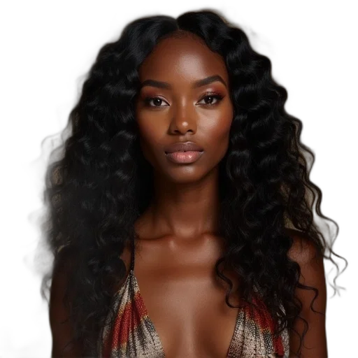 hair, dress, photorealistic, earth tones transparent PNG cut-out