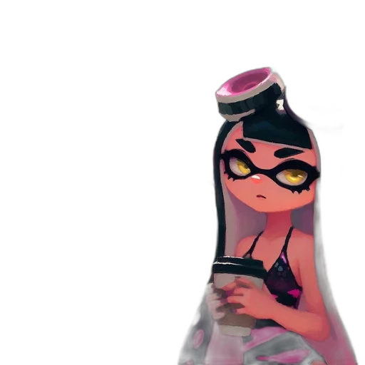 dress, mask, weapon, bottle, concept art, 3d render, vaporwave, watercolor transparent PNG cut-out