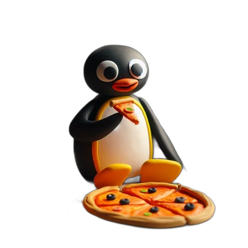 food, animal, 3d render, pixel art, concept art, playful, scene, penguin transparent PNG cut-out