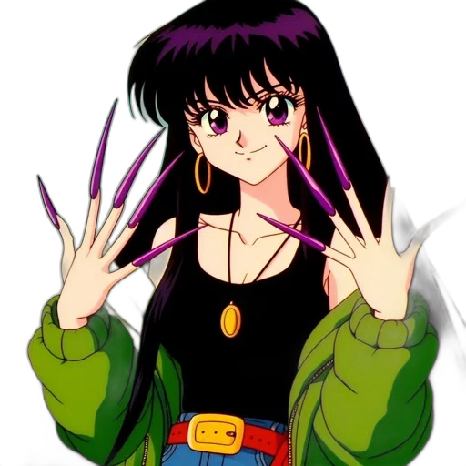 jacket, jewelry, anime, vaporwave, cartoon, pixel art, neon lights, neon transparent PNG cut-out