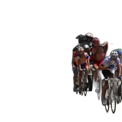 group, cyclists, ride, down, road, spectators, watching, side transparent PNG cut-out