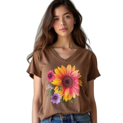 flower, dress, photorealistic, earth tones, colorful, golden, woman, wearing transparent PNG cut-out