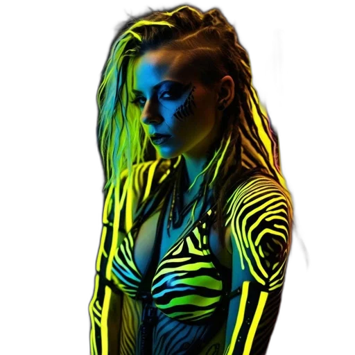 jacket, dress, hair, jewelry, cyberpunk, concept art, comic book art, photorealistic transparent PNG cut-out