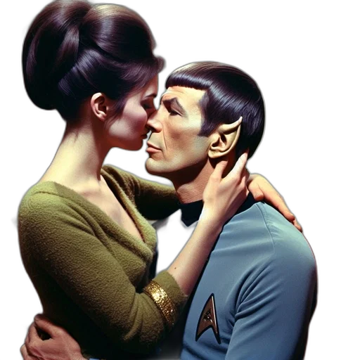 photorealistic, comic book art, outer space, intimate, moment, couple, embraces, man transparent PNG cut-out