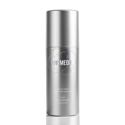bottle, close-up, image, silver, cylindrical, hexagonal, pattern, label transparent PNG cut-out