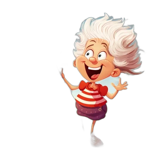 cartoon, 3d render, concept art, photorealistic, animated, child, windblown, hair transparent PNG cut-out