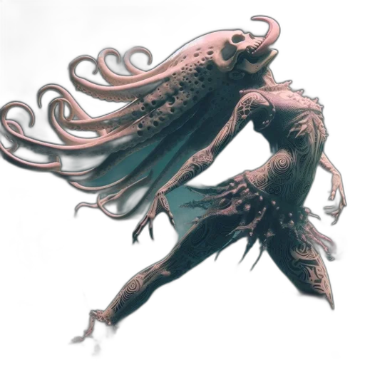 creature, hair, dress, dragon, concept art, fantasy art, comic book art, 3d render transparent PNG cut-out