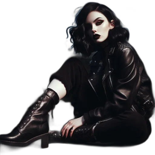 jacket, shoes, concept art, fantasy art, comic book art, photorealistic, neon lights, dark transparent PNG cut-out