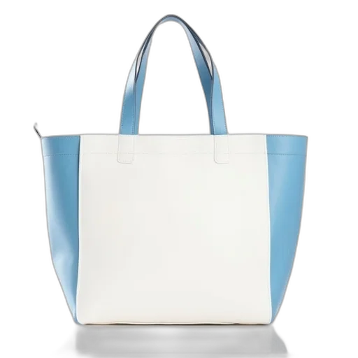 blue, white, tote, bag, stripe, sides, handle, displayed transparent PNG cut-out