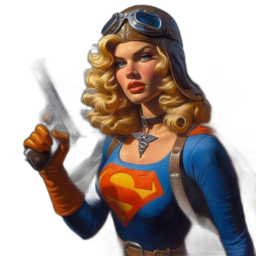 staff, comic book art, concept art, fantasy art, pixel art, woman, blonde, hair transparent PNG cut-out