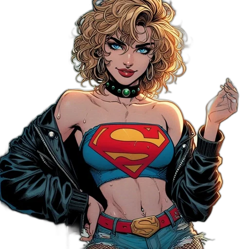 comic book art, cartoon, concept art, animated, female, character, wears, crop transparent PNG cut-out