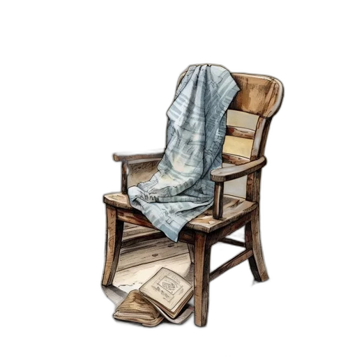 furniture, jacket, dress, umbrella, photorealistic, concept art, 3d render, interior transparent PNG cut-out