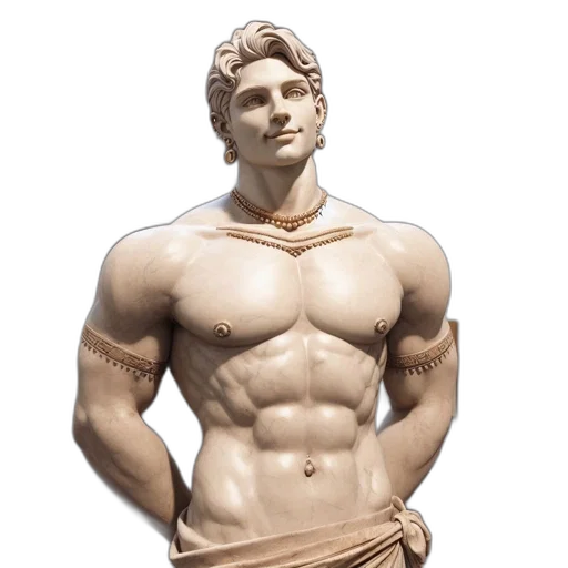 3d render, photorealistic, concept art, fantasy art, ancient, greek, roman, statue transparent PNG cut-out