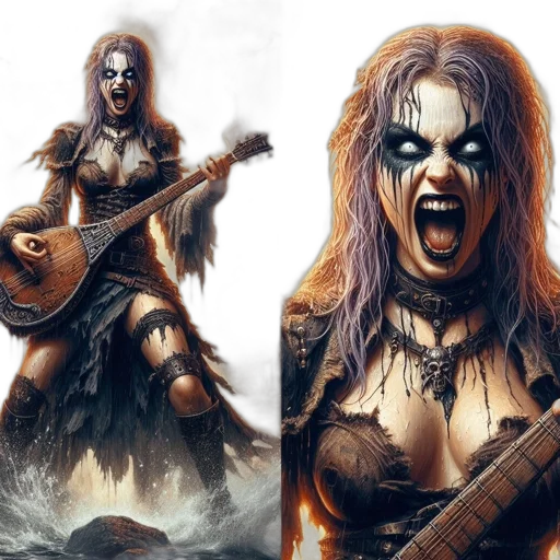 concept art, fantasy art, comic book art, photorealistic, female, figure, raven, hair transparent PNG cut-out