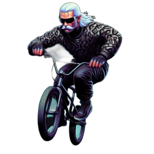 creature, animal, jacket, robot, concept art, pixel art, vaporwave, comic book art transparent PNG cut-out